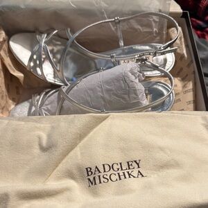 Badgley Mischka Metallic Silver Sandals